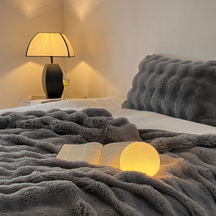 91家纺网 家纺一手货源 找家纺 酱子 2024新款高克重大牛奶绒被套毯毛毯 深灰