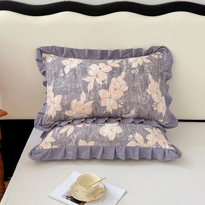 91家纺网 家纺一手货源 找家纺 （总）梦舒羽 2025新款可水洗原麻花边枕套宿舍单人枕芯套枕头套内胆套仿亚麻