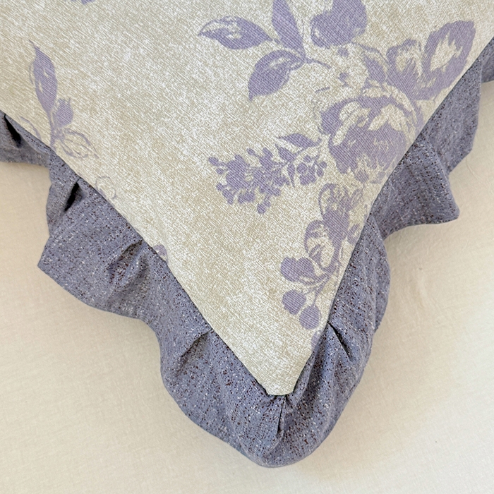 91家纺网 家纺一手货源 找家纺 梦舒羽 2025新款可水洗原麻花边枕套宿舍单人枕芯套枕头套内胆套仿亚麻 古堡花园-紫