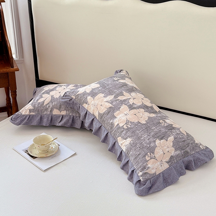 91家纺网 家纺一手货源 找家纺 （总）梦舒羽 2025新款可水洗原麻花边枕套宿舍单人枕芯套枕头套内胆套仿亚麻