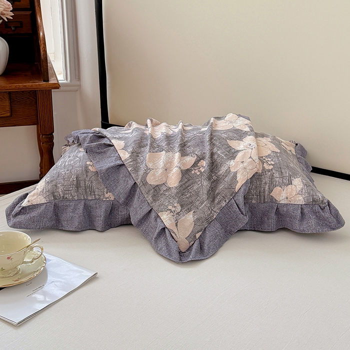 91家纺网 家纺一手货源 找家纺 （总）梦舒羽 2025新款可水洗原麻花边枕套宿舍单人枕芯套枕头套内胆套仿亚麻