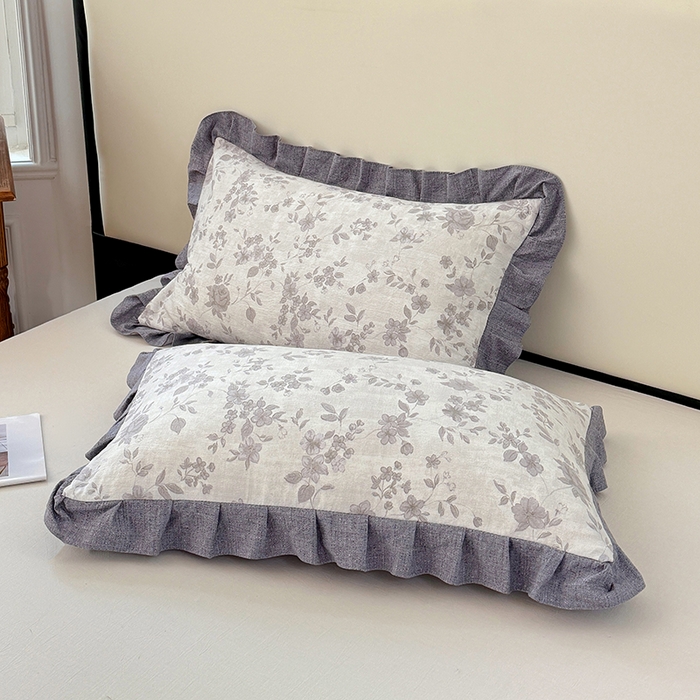 91家纺网 家纺一手货源 找家纺 （总）梦舒羽 2025新款可水洗原麻花边枕套宿舍单人枕芯套枕头套内胆套仿亚麻