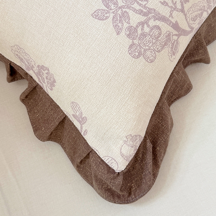 91家纺网 家纺一手货源 找家纺 梦舒羽 2025新款可水洗原麻花边枕套宿舍单人枕芯套枕头套内胆套仿亚麻 紫嫣