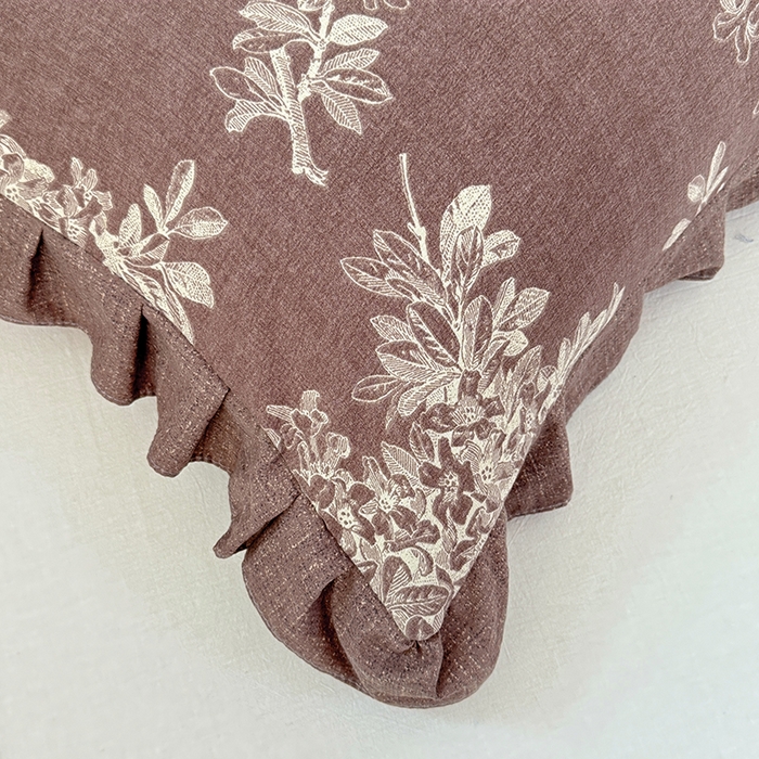 91家纺网 家纺一手货源 找家纺 梦舒羽 2025新款可水洗原麻花边枕套宿舍单人枕芯套枕头套内胆套仿亚麻 秋意浓