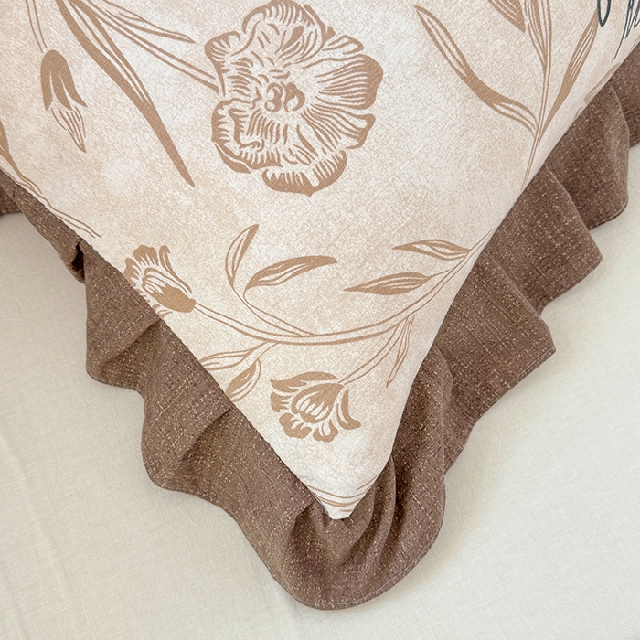 91家纺网 家纺一手货源 找家纺 梦舒羽 2025新款可水洗原麻花边枕套宿舍单人枕芯套枕头套内胆套仿亚麻 向阳花开