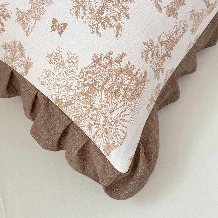 91家纺网 家纺一手货源 找家纺 梦舒羽 2025新款可水洗原麻花边枕套宿舍单人枕芯套枕头套内胆套仿亚麻 水木年华