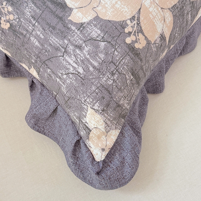 91家纺网 家纺一手货源 找家纺 梦舒羽 2025新款可水洗原麻花边枕套宿舍单人枕芯套枕头套内胆套仿亚麻 陌上花开-咖