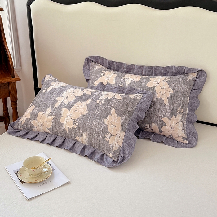 91家纺网 家纺一手货源 找家纺 （总）梦舒羽 2025新款可水洗原麻花边枕套宿舍单人枕芯套枕头套内胆套仿亚麻