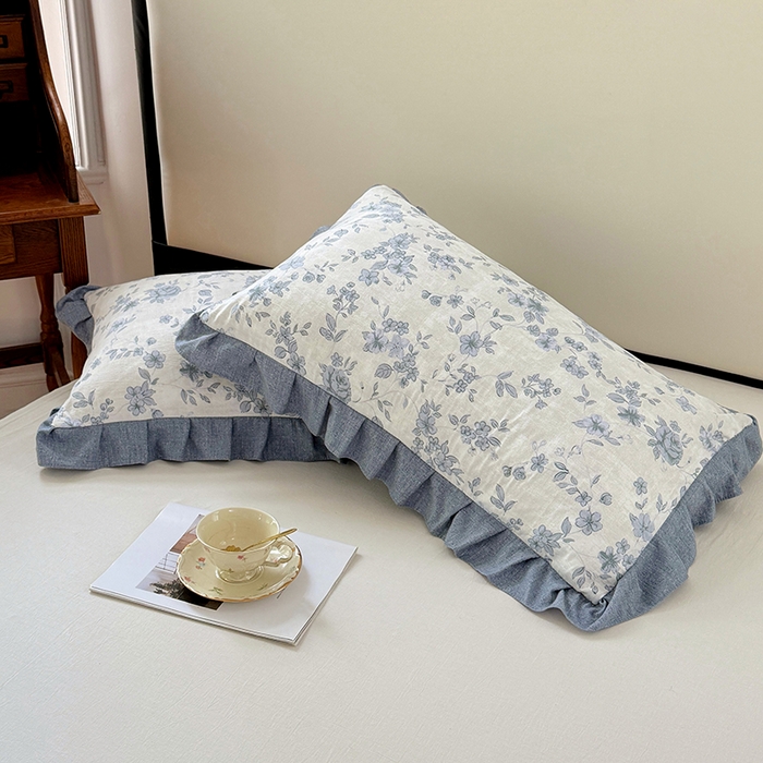 91家纺网 家纺一手货源 找家纺 梦舒羽 2025新款可水洗原麻花边枕套宿舍单人枕芯套枕头套内胆套仿亚麻 南阳旧梦