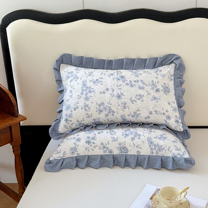 91家纺网 家纺一手货源 找家纺 梦舒羽 2025新款可水洗原麻花边枕套宿舍单人枕芯套枕头套内胆套仿亚麻 南阳旧梦