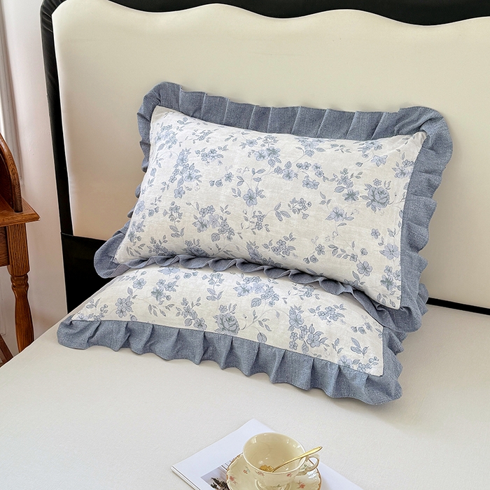 91家纺网 家纺一手货源 找家纺 梦舒羽 2025新款可水洗原麻花边枕套宿舍单人枕芯套枕头套内胆套仿亚麻 南阳旧梦