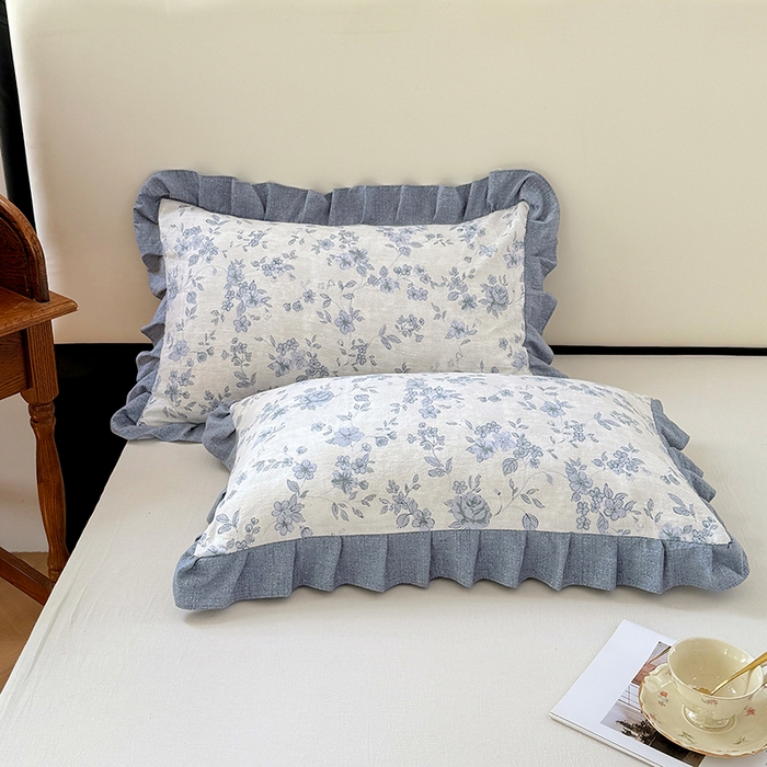 91家纺网 家纺一手货源 找家纺 梦舒羽 2025新款可水洗原麻花边枕套宿舍单人枕芯套枕头套内胆套仿亚麻 南阳旧梦