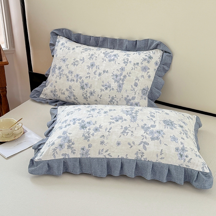 梦舒羽 2025新款可水洗原麻花边枕套宿舍单人枕芯套枕头套内胆套仿亚麻 南阳旧梦