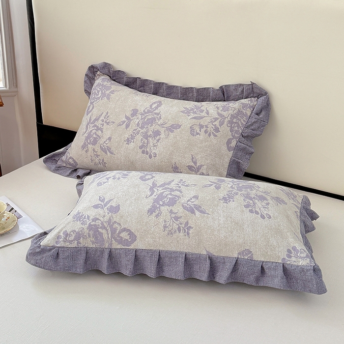 91家纺网 家纺一手货源 找家纺 （总）梦舒羽 2025新款可水洗原麻花边枕套宿舍单人枕芯套枕头套内胆套仿亚麻