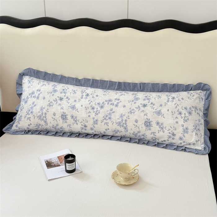 91家纺网 家纺一手货源 找家纺 梦舒羽 2025新款可水洗原麻双人花边枕套宿舍情侣枕芯套加长枕头套内胆套仿亚麻 南阳旧梦