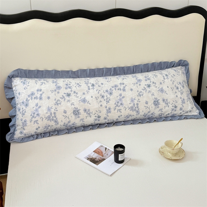 91家纺网 家纺一手货源 找家纺 梦舒羽 2025新款可水洗原麻双人花边枕套宿舍情侣枕芯套加长枕头套内胆套仿亚麻 南阳旧梦