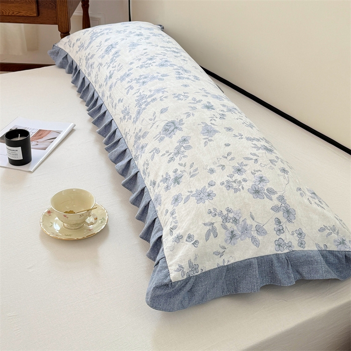 91家纺网 家纺一手货源 找家纺 梦舒羽 2025新款可水洗原麻双人花边枕套宿舍情侣枕芯套加长枕头套内胆套仿亚麻 南阳旧梦