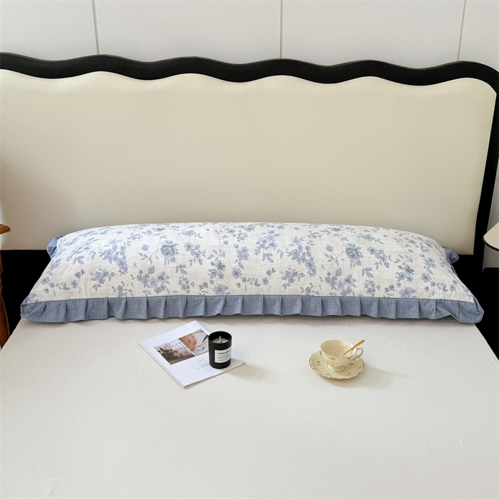 91家纺网 家纺一手货源 找家纺 梦舒羽 2025新款可水洗原麻双人花边枕套宿舍情侣枕芯套加长枕头套内胆套仿亚麻 南阳旧梦