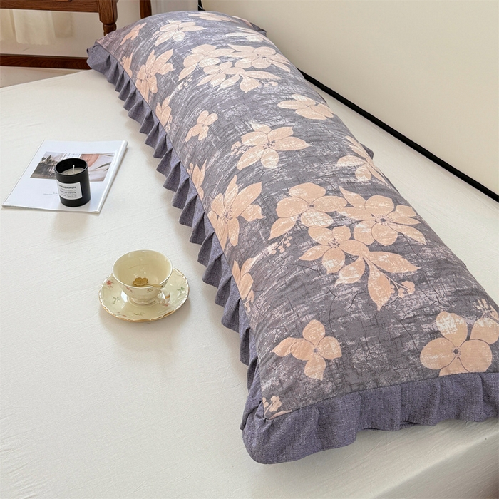 91家纺网 家纺一手货源 找家纺 （总）梦舒羽 2025新款可水洗原麻双人花边枕套宿舍情侣枕芯套加长枕头套内胆套仿亚麻