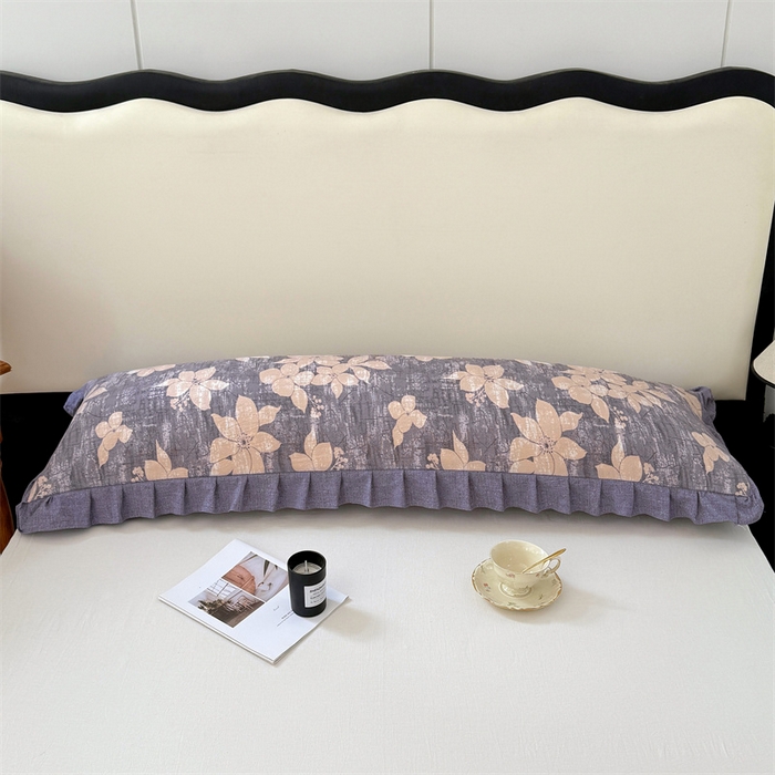 91家纺网 家纺一手货源 找家纺 （总）梦舒羽 2025新款可水洗原麻双人花边枕套宿舍情侣枕芯套加长枕头套内胆套仿亚麻