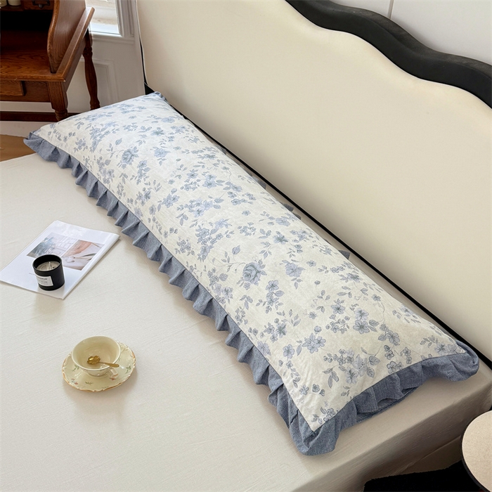 91家纺网 家纺一手货源 找家纺 梦舒羽 2025新款可水洗原麻双人花边枕套宿舍情侣枕芯套加长枕头套内胆套仿亚麻 南阳旧梦