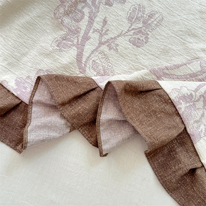 91家纺网 家纺一手货源 找家纺 梦舒羽 2025新款可水洗原麻双人花边枕套宿舍情侣枕芯套加长枕头套内胆套仿亚麻 紫嫣