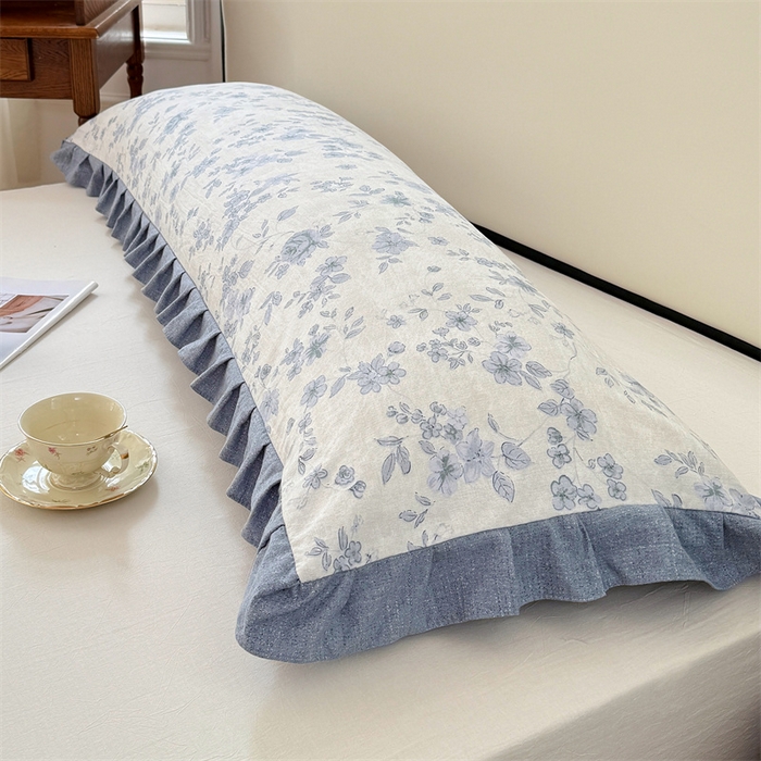 91家纺网 家纺一手货源 找家纺 梦舒羽 2025新款可水洗原麻双人花边枕套宿舍情侣枕芯套加长枕头套内胆套仿亚麻 南阳旧梦