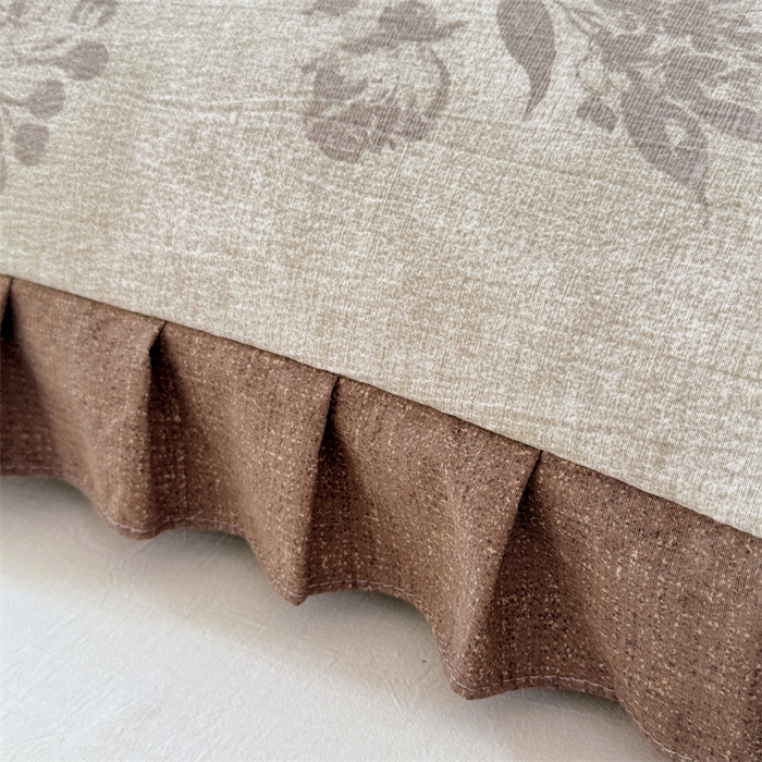 91家纺网 家纺一手货源 找家纺 梦舒羽 2025新款可水洗原麻双人花边枕套宿舍情侣枕芯套加长枕头套内胆套仿亚麻 古堡花园-咖