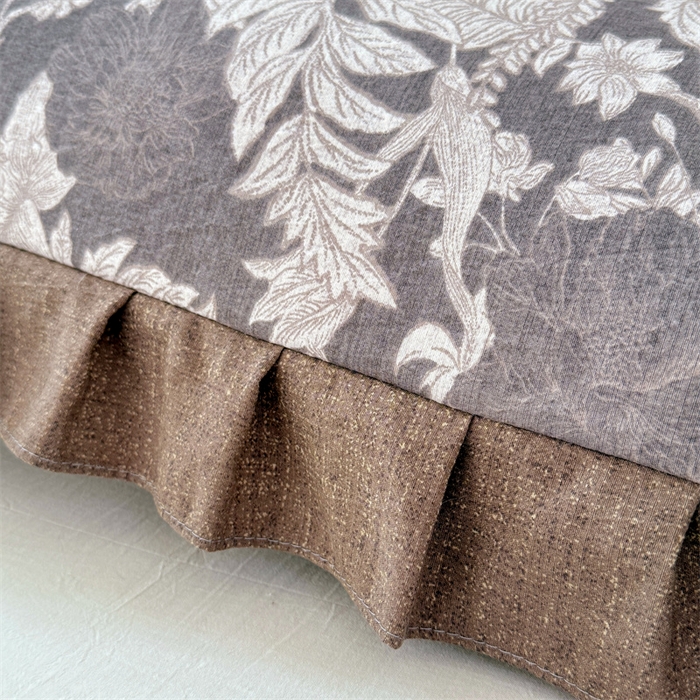 91家纺网 家纺一手货源 找家纺 梦舒羽 2025新款可水洗原麻双人花边枕套宿舍情侣枕芯套加长枕头套内胆套仿亚麻 浮绘花影-白