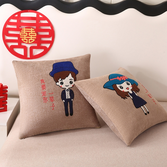 91家纺网 家纺一手货源 找家纺 （总）贤内助家纺 2025新款爱宠结婚抱枕靠枕系列喜庆沙发靠背小抱枕喜床摆件