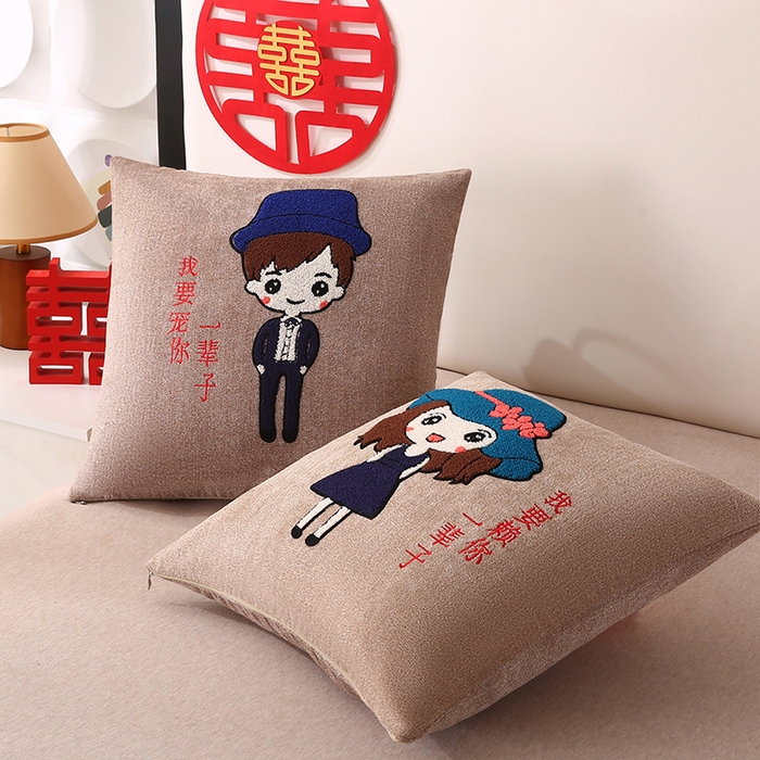 91家纺网 家纺一手货源 找家纺 （总）贤内助家纺 2025新款爱宠结婚抱枕靠枕系列喜庆沙发靠背小抱枕喜床摆件