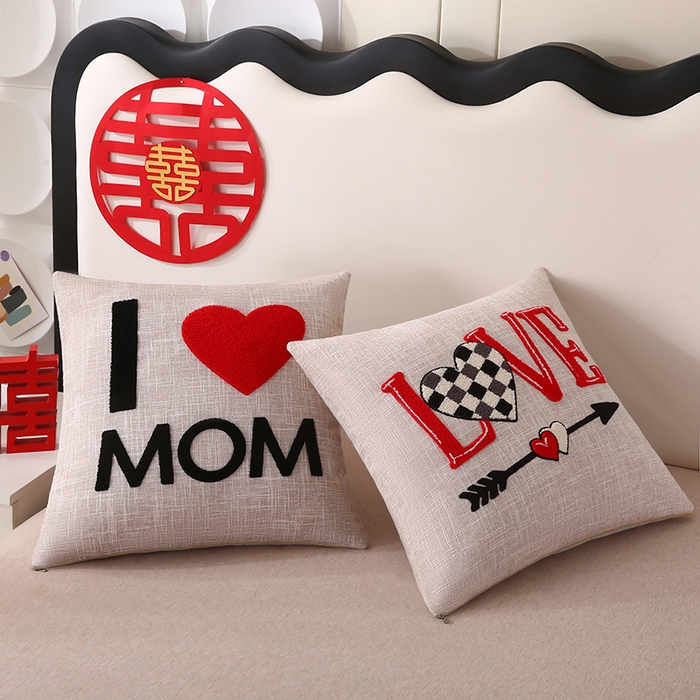 91家纺网 家纺一手货源 找家纺 （总）贤内助家纺 2025新款爱之心结婚抱枕靠枕系列喜庆沙发靠背小抱枕喜床摆件