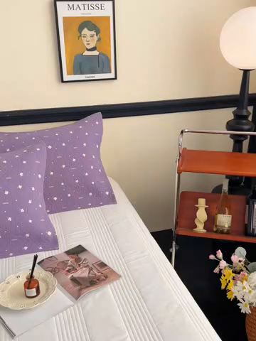 91家纺网 家纺一手货源 找家纺 悦然毛巾被 2025新款全棉纯棉三层纱水洗枕巾 银杏叶紫