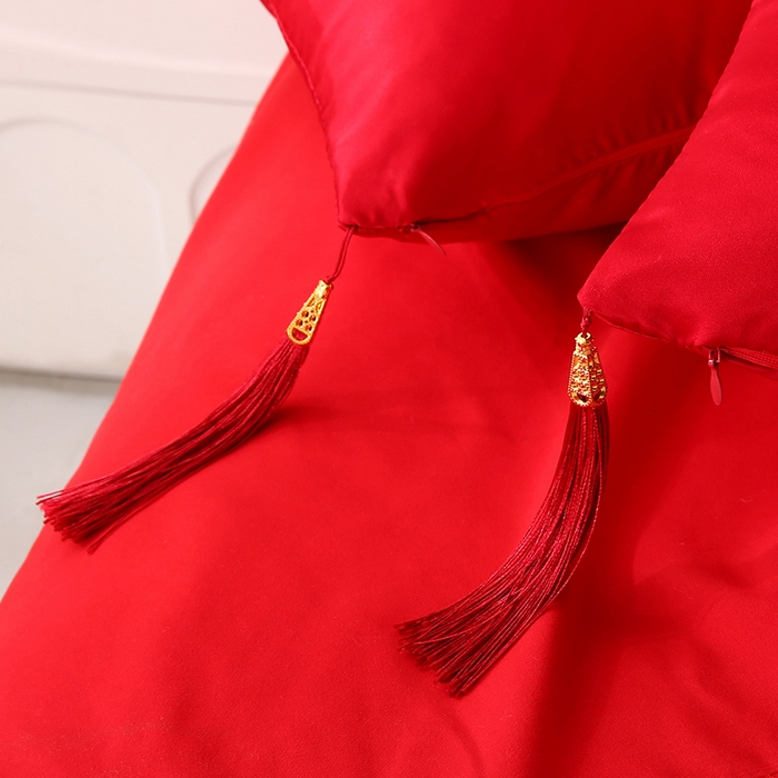 91家纺网 家纺一手货源 找家纺 贤内助家纺 2025新款新婚大喜结婚抱枕靠枕系列喜庆沙发靠背小抱枕喜床摆件 相公+娘子（外套+芯）