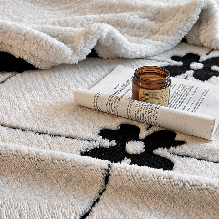 91家纺网 家纺一手货源 找家纺 （总）沐棉家居 2025新款双层提花羊羔绒毛毯毯子