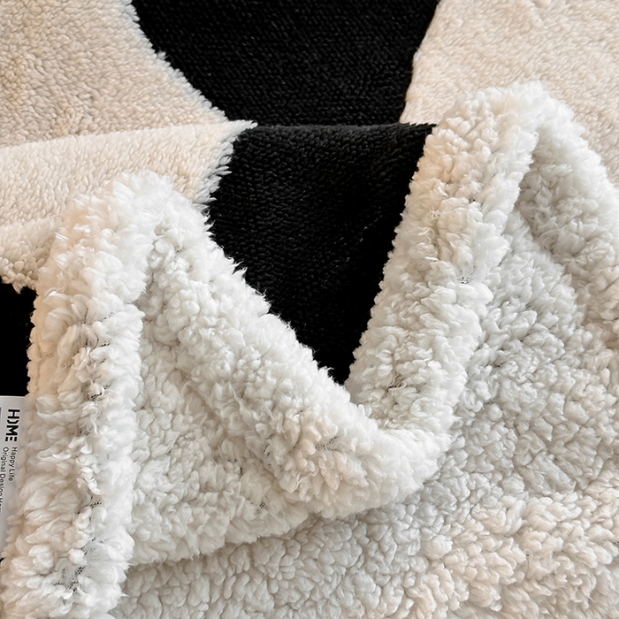 91家纺网 家纺一手货源 找家纺 沐棉家居 2025新款双层提花羊羔绒毛毯毯子 波浪纹