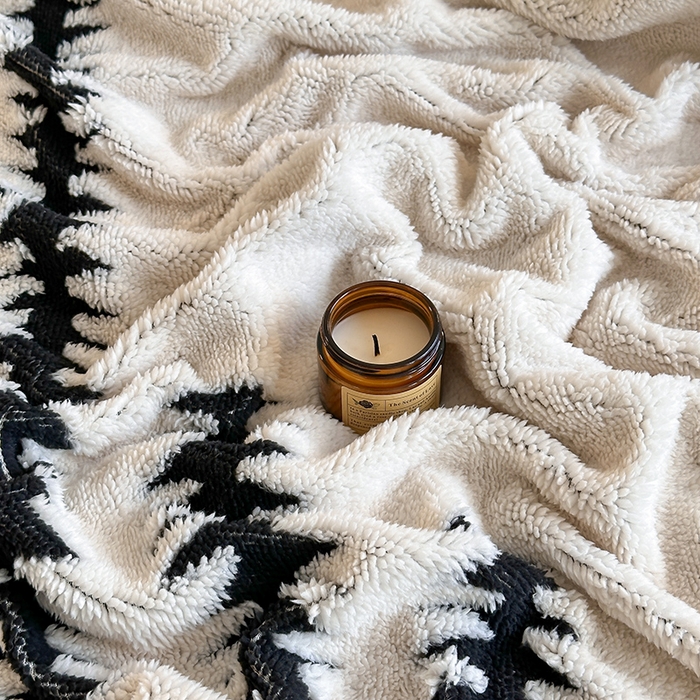 91家纺网 家纺一手货源 找家纺 沐棉家居 2025新款双层提花羊羔绒毛毯毯子 节节高