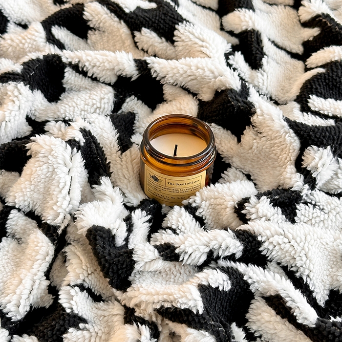 91家纺网 家纺一手货源 找家纺 沐棉家居 2025新款双层提花羊羔绒毛毯毯子 千鸟格