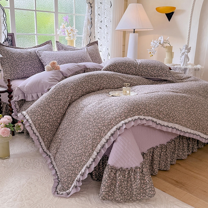 韩约家纺 2025新款1双层刺绣花边法式床盖款棉麻四件套（全网控价：不低于1.5m139，1.8m144，2.0m149，2.0加大154） 爱丽丝