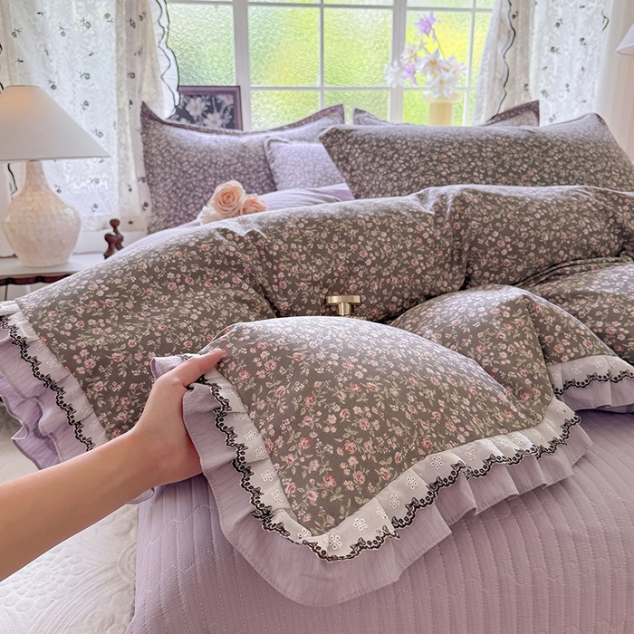 91家纺网 家纺一手货源 找家纺 韩约家纺 2025新款1双层刺绣花边法式床盖款棉麻四件套（全网控价：不低于1.5m139，1.8m144，2.0m149，2.0加大154） 爱丽丝