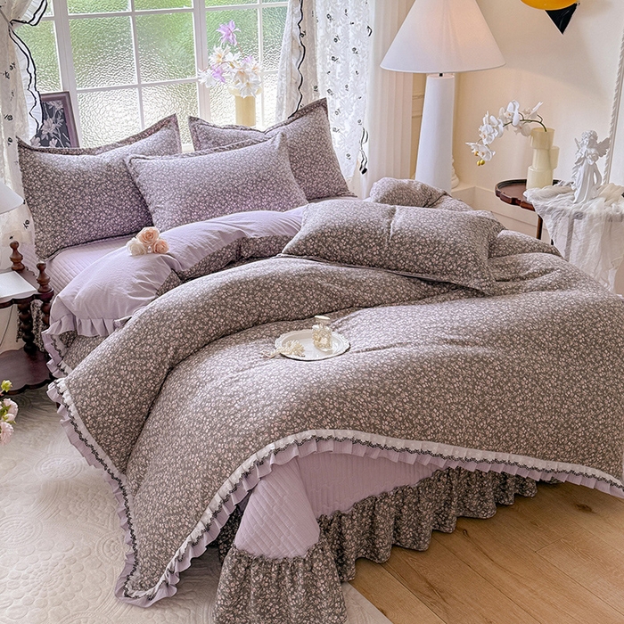 91家纺网 家纺一手货源 找家纺 韩约家纺 2025新款1双层刺绣花边法式床盖款棉麻四件套（全网控价：不低于1.5m139，1.8m144，2.0m149，2.0加大154） 爱丽丝