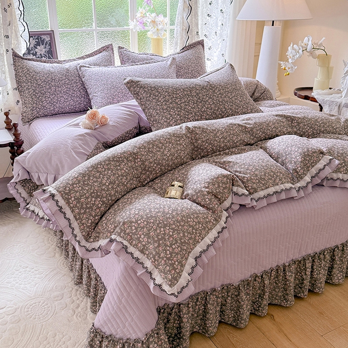 91家纺网 家纺一手货源 找家纺 韩约家纺 2025新款1双层刺绣花边法式床盖款棉麻四件套（全网控价：不低于1.5m139，1.8m144，2.0m149，2.0加大154） 爱丽丝