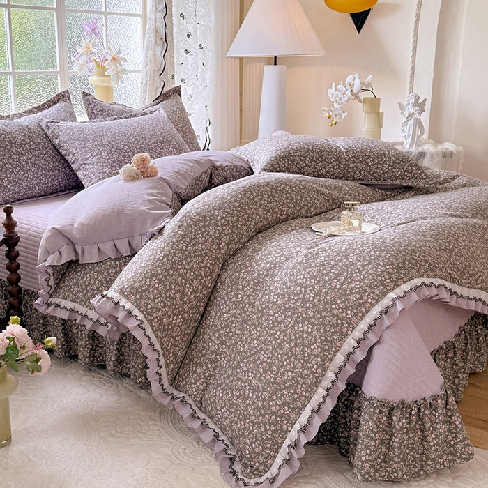 91家纺网 家纺一手货源 找家纺 韩约家纺 2025新款1双层刺绣花边法式床盖款棉麻四件套（全网控价：不低于1.5m139，1.8m144，2.0m149，2.0加大154） 爱丽丝