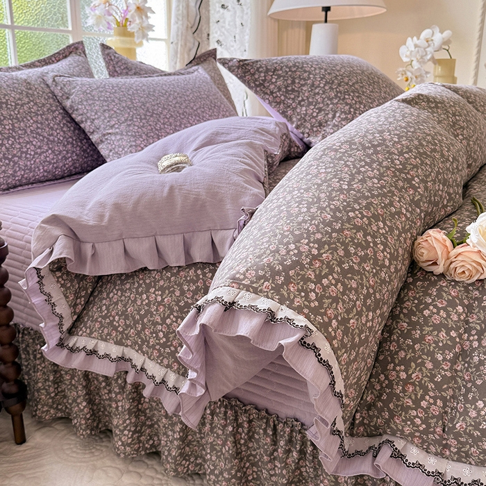 91家纺网 家纺一手货源 找家纺 韩约家纺 2025新款1双层刺绣花边法式床盖款棉麻四件套（全网控价：不低于1.5m139，1.8m144，2.0m149，2.0加大154） 爱丽丝