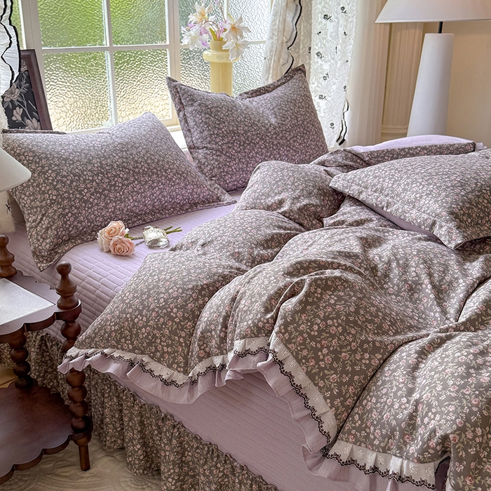 91家纺网 家纺一手货源 找家纺 韩约家纺 2025新款1双层刺绣花边法式床盖款棉麻四件套（全网控价：不低于1.5m139，1.8m144，2.0m149，2.0加大154） 爱丽丝