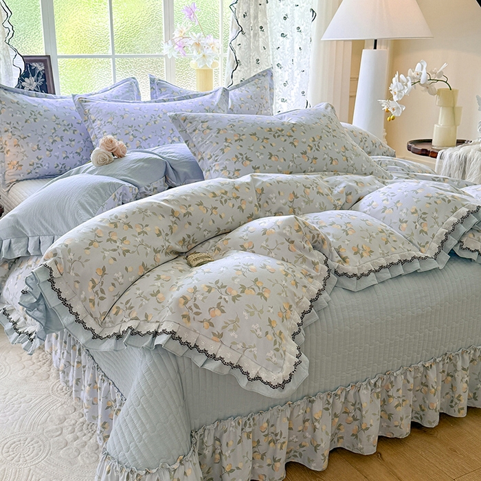 91家纺网 家纺一手货源 找家纺 韩约家纺 2025新款1双层刺绣花边法式床盖款棉麻四件套（全网控价：不低于1.5m139，1.8m144，2.0m149，2.0加大154） 初见