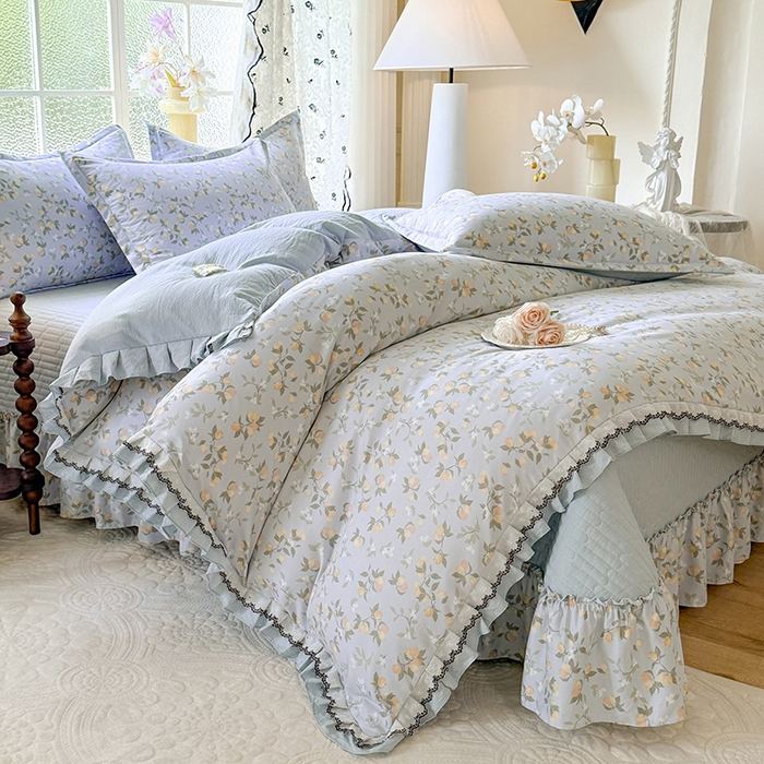 91家纺网 家纺一手货源 找家纺 韩约家纺 2025新款1双层刺绣花边法式床盖款棉麻四件套（全网控价：不低于1.5m139，1.8m144，2.0m149，2.0加大154） 初见