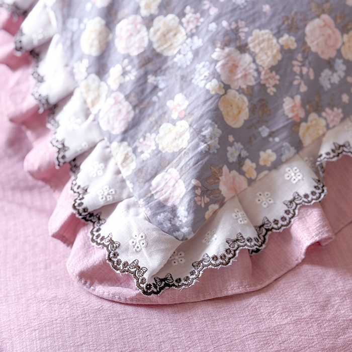 91家纺网 家纺一手货源 找家纺 韩约家纺 2025新款1双层刺绣花边法式床盖款棉麻四件套（全网控价：不低于1.5m139，1.8m144，2.0m149，2.0加大154） 花盏