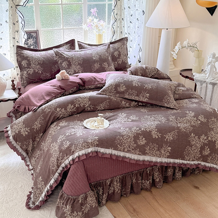 91家纺网 家纺一手货源 找家纺 韩约家纺 2025新款1双层刺绣花边法式床盖款棉麻四件套（全网控价：不低于1.5m139，1.8m144，2.0m149，2.0加大154） 千寻