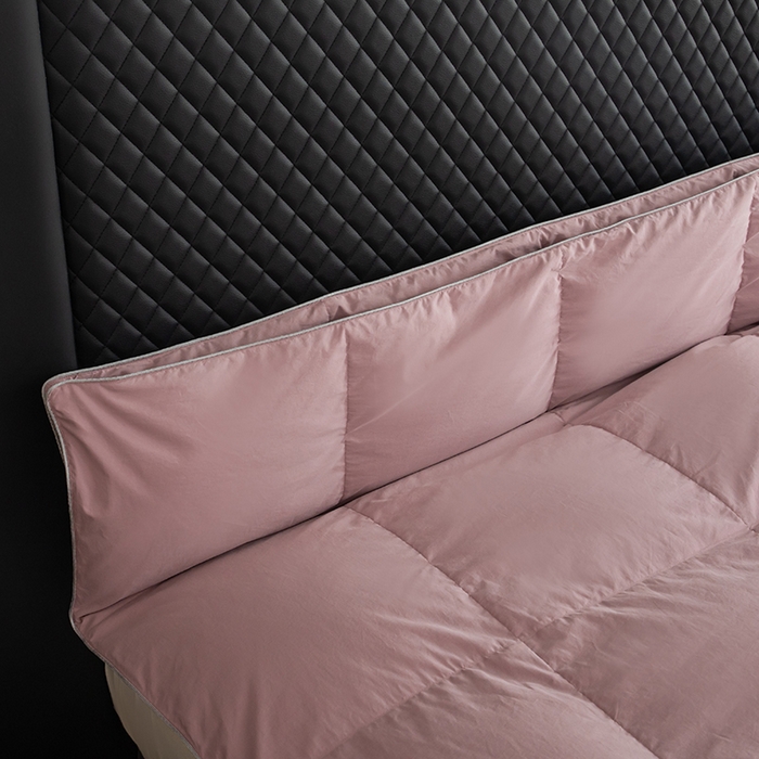 91家纺网 家纺一手货源 找家纺 华盛羽绒被壳 2025新款羽绒子母被50绒二合一子母被壳 豆沙色